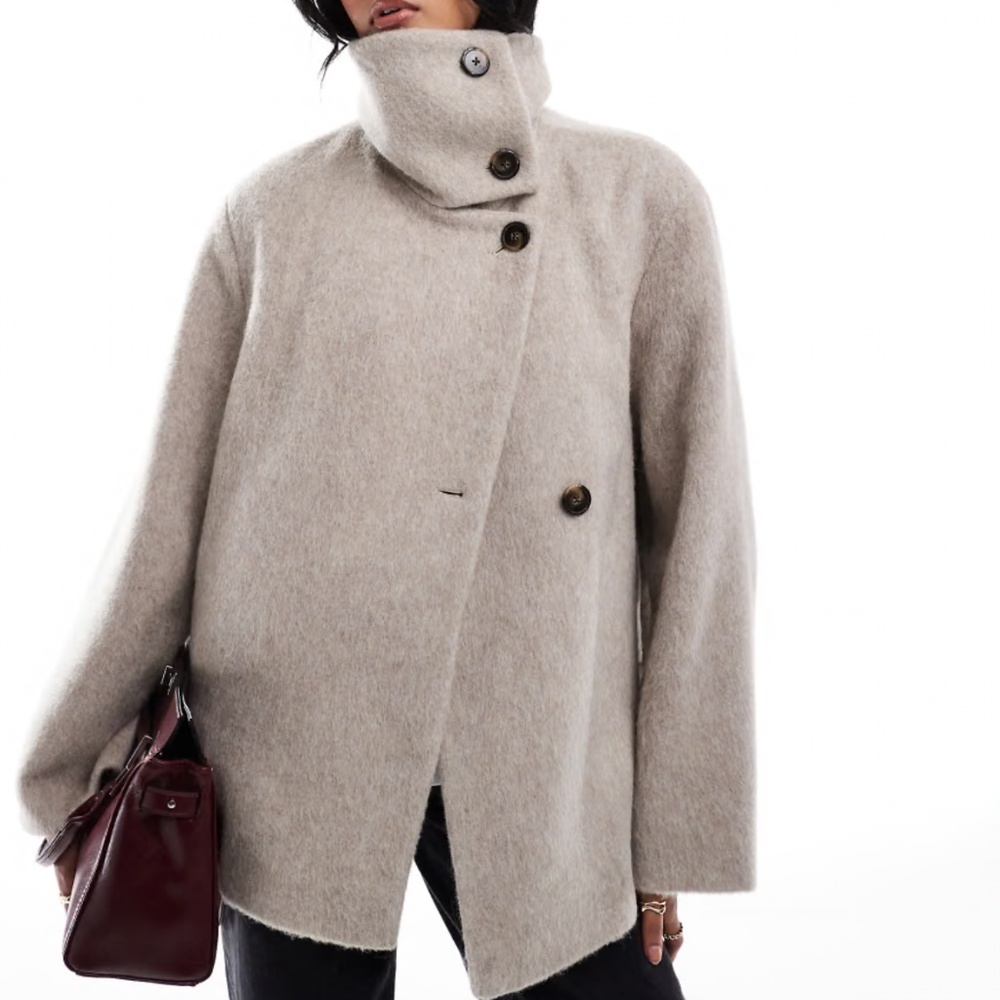 MANGO TURTLENECK WOOL COAT